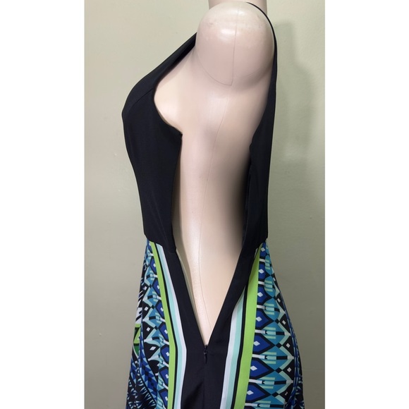 Eliza J Black and Blue Geometric Maxi Dress - Picture 9 of 13